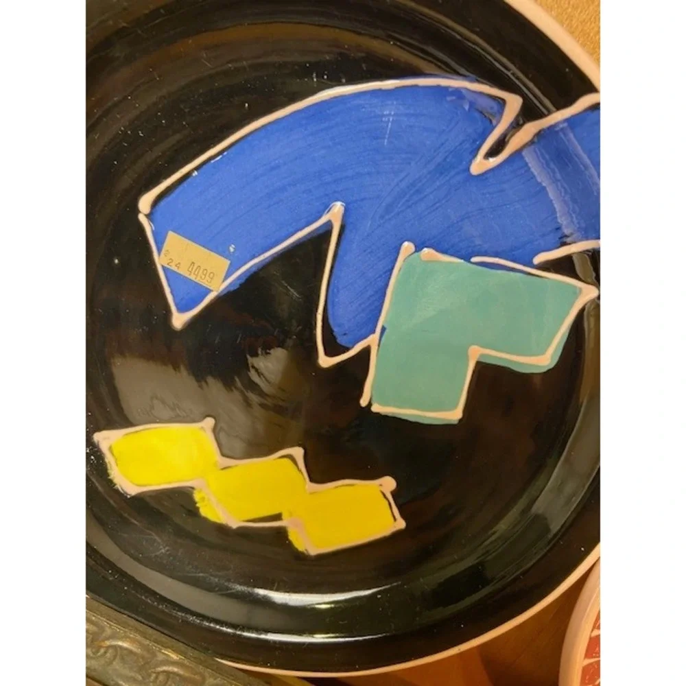 Helaine Melvin California Pottery Vintage Memphis Milano Style 1991 Plate Set 6